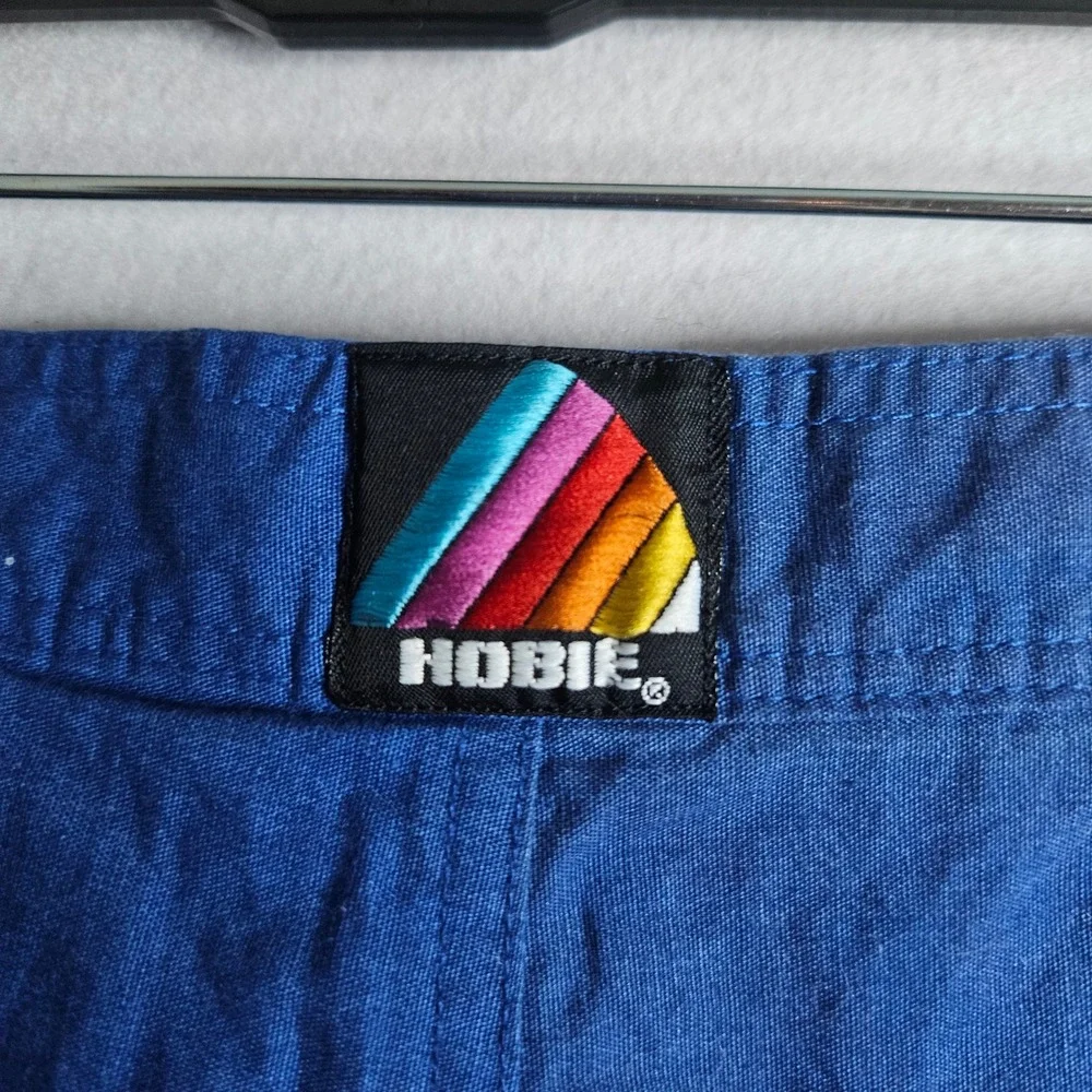 Vintage Hobie Sailboat Board Shorts Mens 34 Blue Rainbow Stripe 80s Surf Trunks